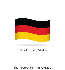 Wave Flag Of Germany On White Background