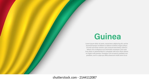 Wellenflagge von Guinea auf weißem Hintergrund. Banner oder Band, Vektorgrafik-Vorlage für den Unabhängigkeitstag