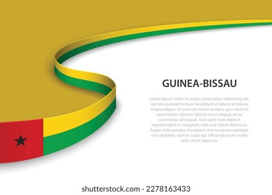 Wave flag of Guinea-Bissau with copyspace background. Banner or ribbon vector template
