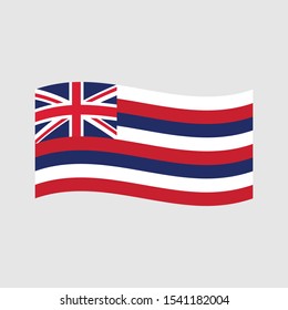 Wave Flag of Hawaii, Hawaii flag template design. Vector Eps 10