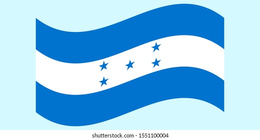 Wave Flag of Honduras Vector