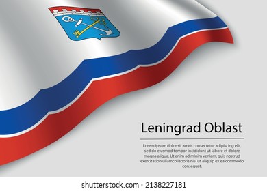 Wave flag of Leningrad Oblast is a region of Russia. Banner or ribbon vector template