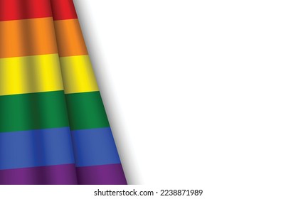 Wave flag of  LGBT pride with copyspace background. Template for pride month poster design