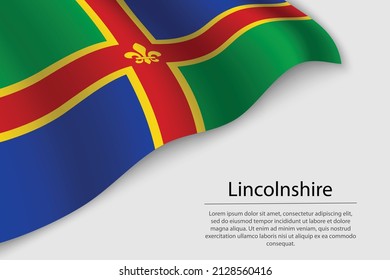 Wave flag of Lincolnshire is a county of England. Banner or ribbon vector template