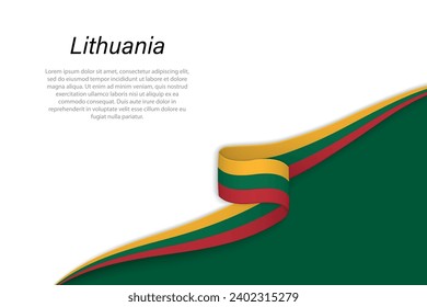 Wave Fahne von Litauen mit Kopienraum-Hintergrund. Banner- oder Bandvektorvorlage