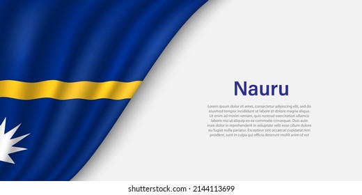 Wave Fahne von Nauru auf weißem Hintergrund. Banner oder Band, Vektorgrafik-Vorlage für den Unabhängigkeitstag