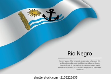 Die Wave Fahne von Río Negro ist ein Zustand von Uruguay. Banner- oder Bandvektorvorlage