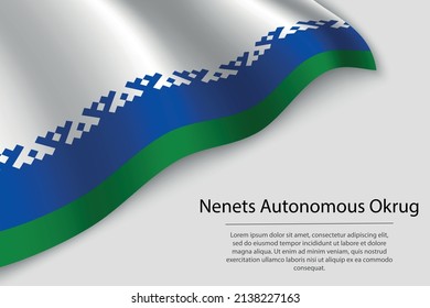 Wave Fahne der Nenets Autonomous Okrug ist eine Region von Russland. Banner- oder Bandvektorvorlage