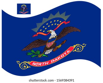 Wave Flag of North Dakota Vector illustration Eps 10