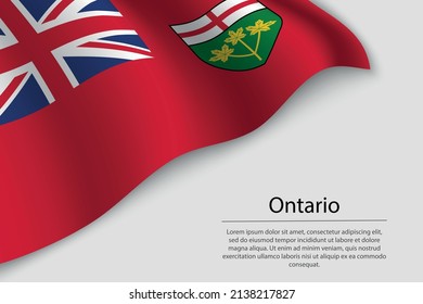 Wave flag of Ontario is a region of Canada. Banner or ribbon vector template