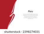 Wave flag of Peru with copyspace background. Banner or ribbon vector template