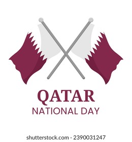 Wave Flag of Qatar Country Vector Illustration Good for Independence Day Qatar National Day