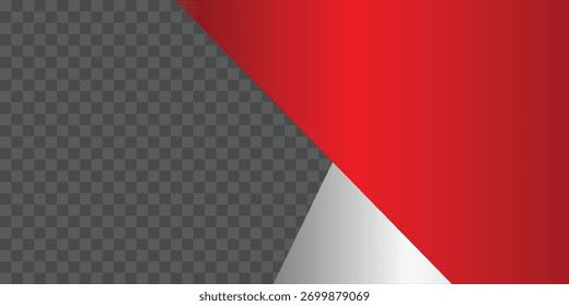 Bandera de la onda de fondo blanco rojo. Cinta de la bandera indonesia en diseño y forma 3d. Ilustración