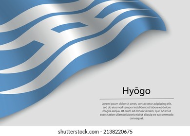 Wave flag of  is a region of Japan. Banner or ribbon vector template