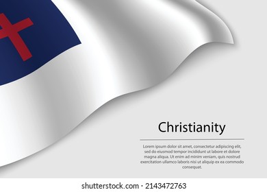 Wave flag of  is a religious symbol on white background. Banner or ribbon vector template