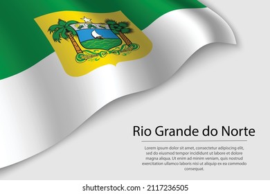 Wave Fahne von Rio Grande do Norte ist ein Staat von Brasilien. Banner- oder Bandvektorvorlage