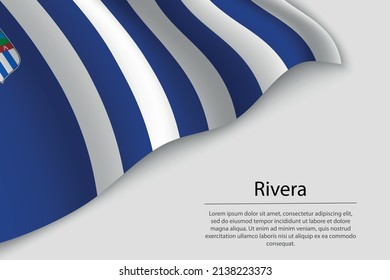 Bandera ondulada de Rivera es un estado de Uruguay. Plantilla vectorial de banderas o cintas