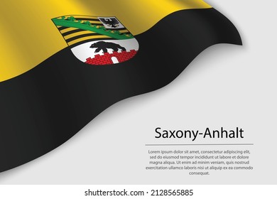 Wave flag of Saxony-Anhalt is a state of Germany. Banner or ribbon vector template