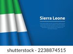 Wave flag of Sierra Leone with copyspace background. Banner or ribbon vector template for independence day