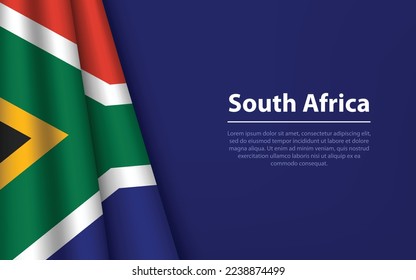 Wave flag of South Africa with copyspace background. Banner or ribbon vector template for independence day