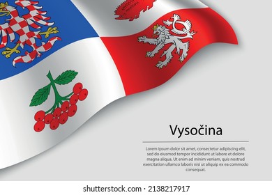 Wave Fahne von Vysočina ist ein Staat der Tschechischen Republik. Banner- oder Bandvektorvorlage