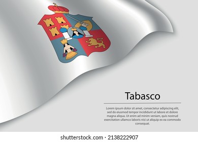 Wave flag of Tabasco is a region of Mexico. Banner or ribbon vector template