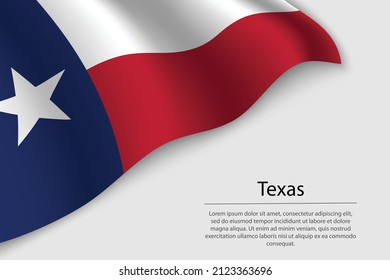 Wave Fahne von Texas ist ein Staat der Vereinigten Staaten. Banner- oder Bandvektorvorlage