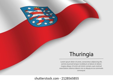 Wave flag of Thuringia is a state of Germany. Banner or ribbon vector template