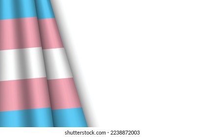 Wave flag of Transgender pride with copyspace background. Template for transgender day poster design