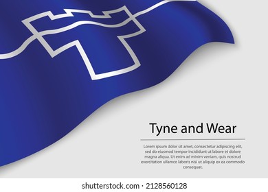 Wave flag of Tyne and Wear is a county of England. Banner or ribbon vector template
