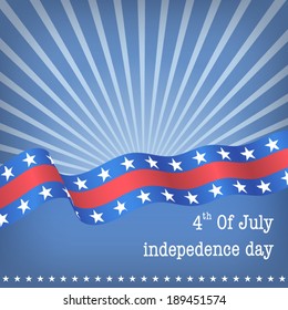 wave flag of usa on light shine background 