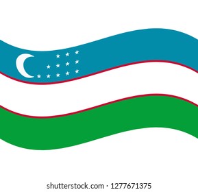 Wave Flag of Uzbekistan vector