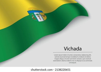 Wave flag of Vichada is a region of Colombia. Banner or ribbon vector template