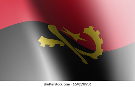 ondear banderas de Angola en ilustración