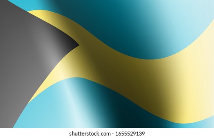 wave flags of bahams in illustration