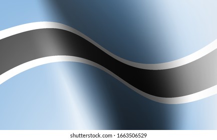 wave flags of botswana in illustration