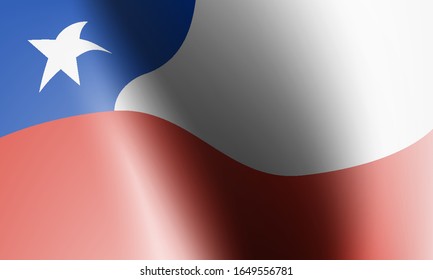 wave flags of chile in illustration