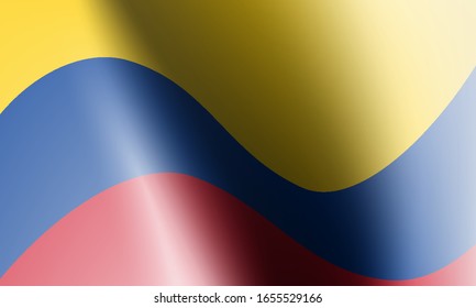 ondear banderas de colombia en ilustración