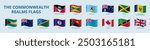 Wave flags of the Commonwealth realms.