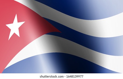 wave flags of cuba in illustration