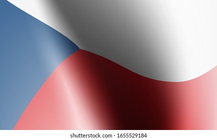 ondear banderas de la república checa en ilustración