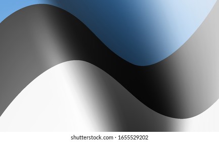 wave flags of estonia in illustration