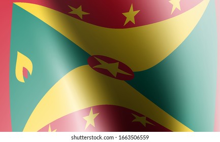 wave flags of greneda in illustration
