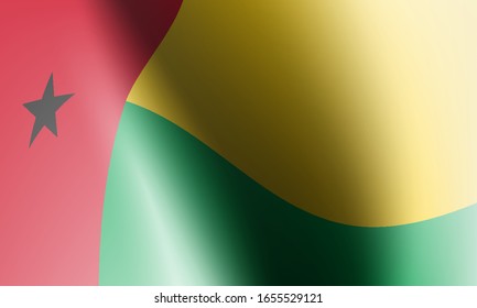 wave flags of guinea - bissau in illustration