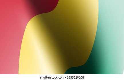 wave flags of guinea in illustration