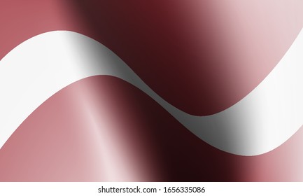 wave flags of latvia in illustration