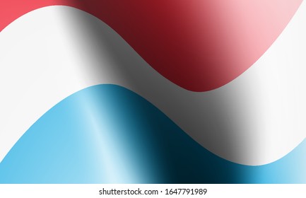 wave flags of luxembourg in illustration