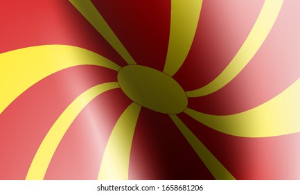 ondear banderas de macedonia en la ilustración