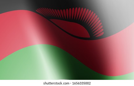 wave flags of malawi in illustration