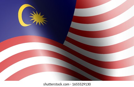 wave flags of malaysia in illustration